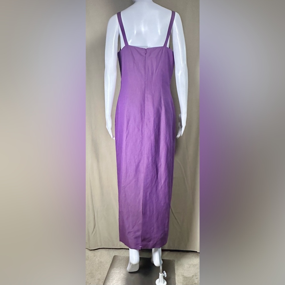 Ann Taylor Sleeveless Purple Linen Long Maxi Dress 12 New with Tags V-neck - Picture 5 of 15